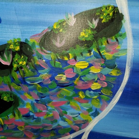 🦄 Look Ponde Glass || Painting Of A Pond Inside A Wine Glass || Worldly Wonders - Picture 4 of 7